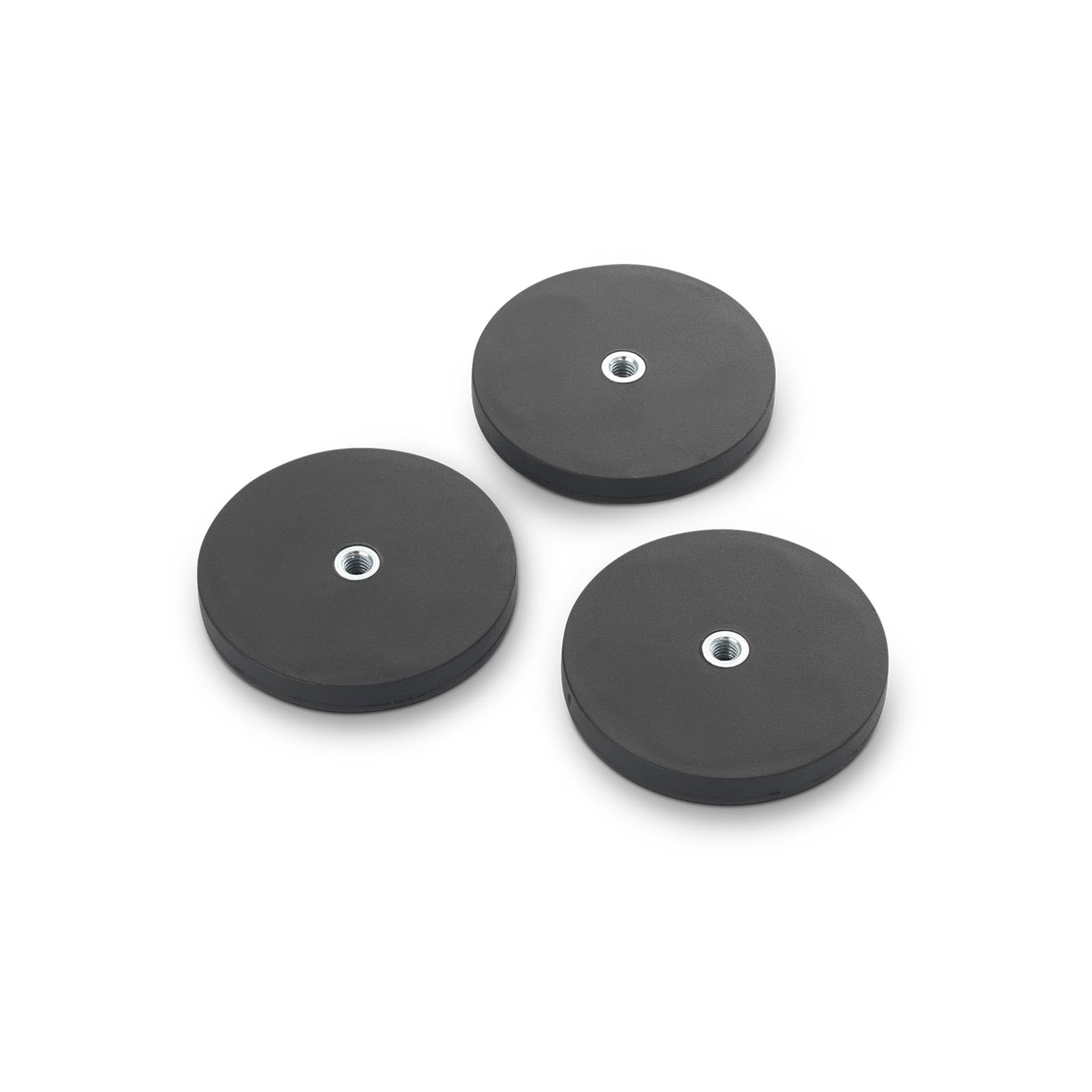 Rubber-Coated Magnet Black, 66mm O/D x 8.1mm with Open Ended M6