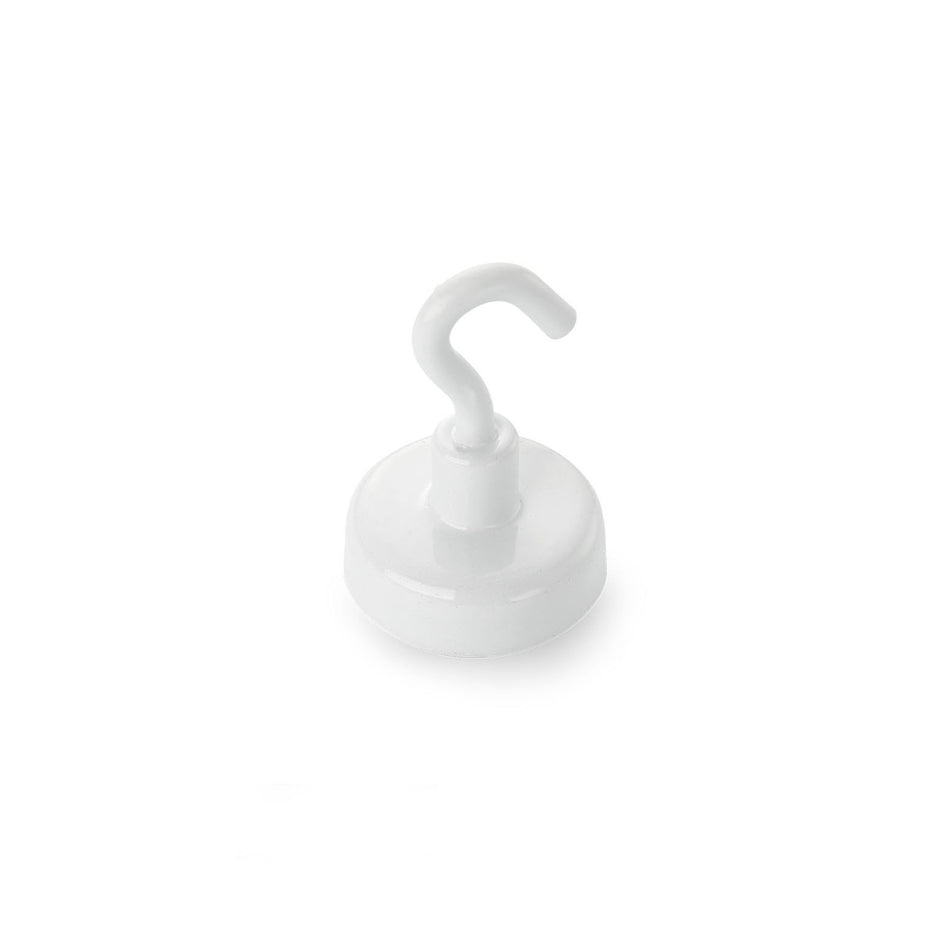 magfix® Anisotropic Ferrite Pot with hook, white 25mm diameter