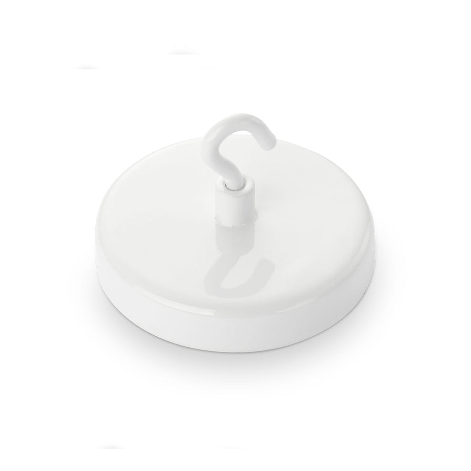 magfix® Anisotropic Ferrite Pot with hook, white 57mm diameter