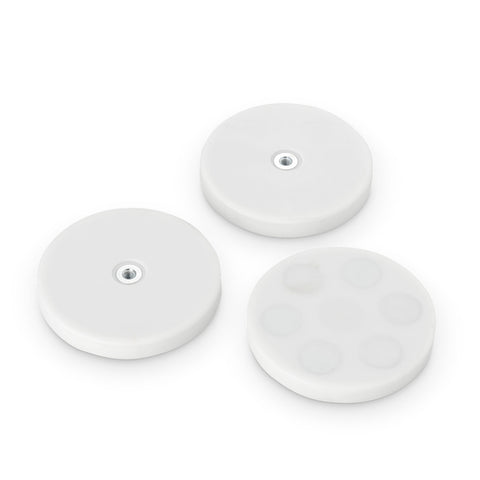 boutique magnets® WHITE 66 O/D x 8.1mm M4 Bush, closed end, flush