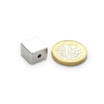 supaneo® Neodymium Block N42 Nickel Plate, 12.7mm x 9.3mm x 13.2mm with 2.5mm Diameter Central Hole