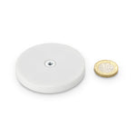 boutique magnets® WHITE 66 O/D x 8.1mm M4 Bush, closed end, flush