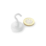 magfix® Anisotropic Ferrite Pot with hook, white 20mm diameter