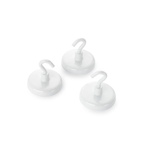magfix® Anisotropic Ferrite Pot with hook, white 40mm diameter
