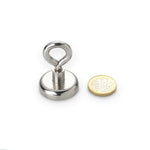 supaneo® Neodymium Pot 32mm Diameter x 7.8mm, O/H 48.8mm Nickel with Eye