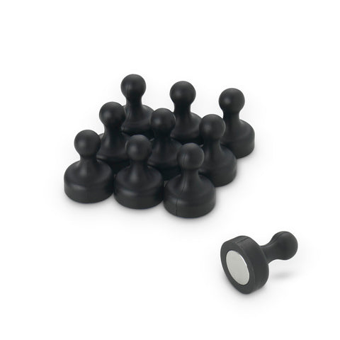 supaneo® Neodymium TenPin Magnets N38, 20mm diameter 25mm tall, Black Pack of 10