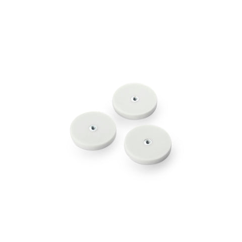 boutique magnets® WHITE 43 O/D x 6.2mm M4 Bush, open ended, flush