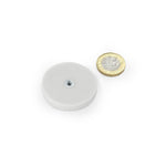boutique magnets® WHITE 43 O/D x 6.2mm M4 Bush, open ended, flush