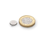 supaneo® Neodymium Disc N35, 10mm diameter x 1mm (A) Ni, With 3M 9080 Adhesive