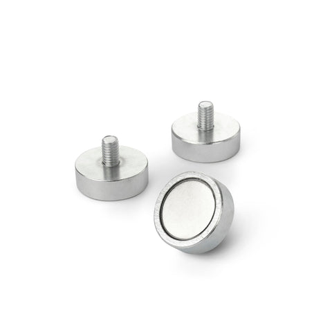 supaneo® Neodymium Pot shallow 25mm diameter 8mm - with 9mm M6 stud