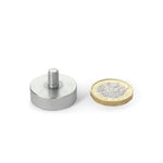 supaneo® Neodymium Pot shallow 25mm diameter 8mm - with 9mm M6 stud