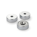 supaneo® Neodymium Shallow Pot 25mm diameter 8mm with 6mm central hole c/s south