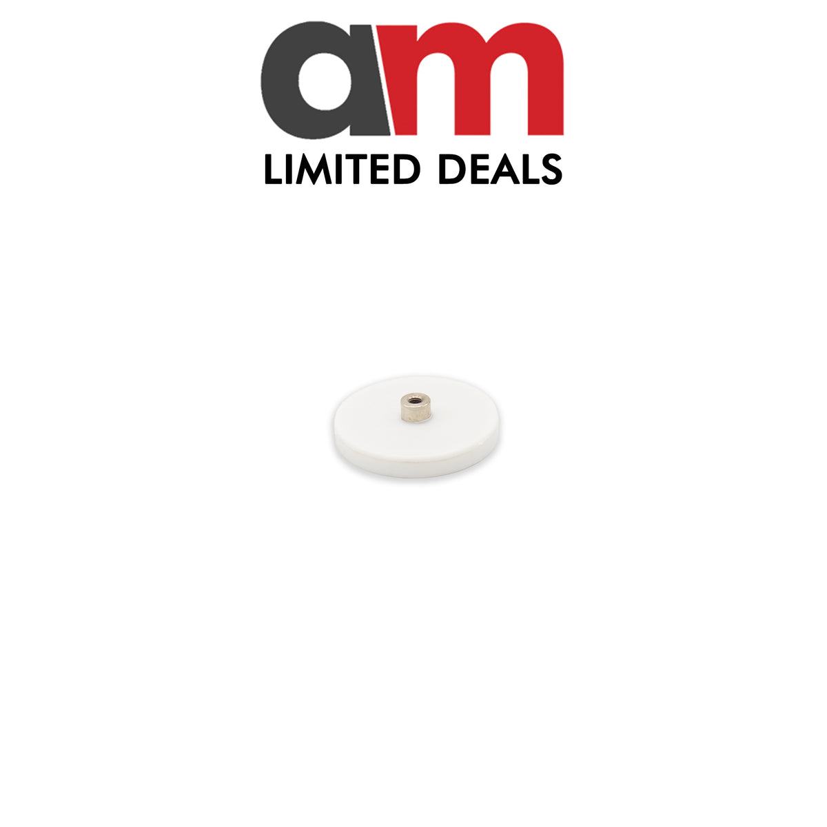 Rubber-Coated Magnet White, 43mm O/D x 6.2mm with M4 Boss 6mm Long ...