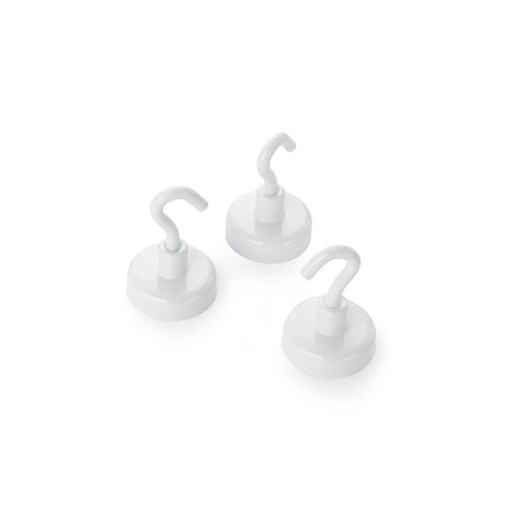magfix® Anisotropic Ferrite Pot with hook, white 25mm diameter