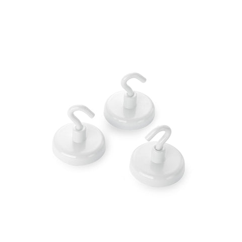 magfix® Anisotropic Ferrite Pot with hook, white 32mm diameter