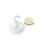 magfix® Anisotropic Ferrite Pot with hook, white 32mm diameter