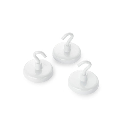 magfix® Anisotropic Ferrite Pot with hook, white 36mm diameter
