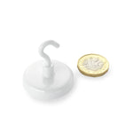 magfix® Anisotropic Ferrite Pot with hook, white 36mm diameter