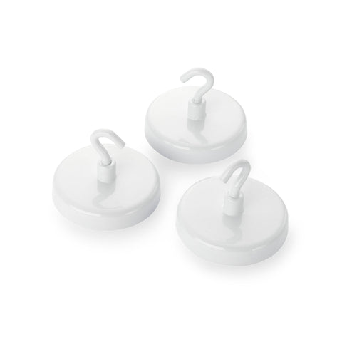 magfix® Anisotropic Ferrite Pot with hook, white 47mm diameter