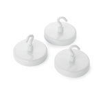 magfix® Anisotropic Ferrite Pot with hook, white 50mm diameter