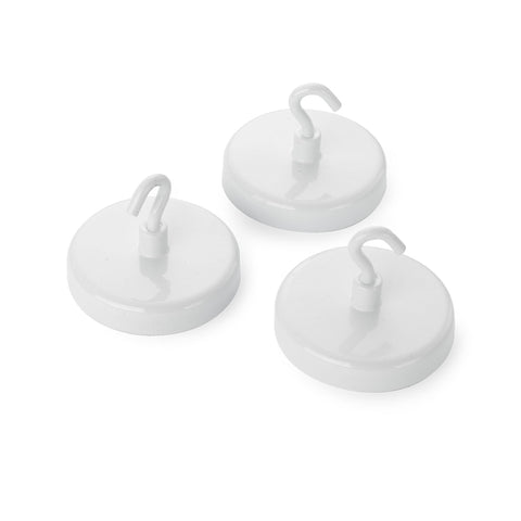 magfix® Anisotropic Ferrite Pot with hook, white 50mm diameter