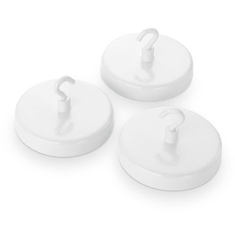 magfix® Anisotropic Ferrite Pot with hook, white 63mm diameter