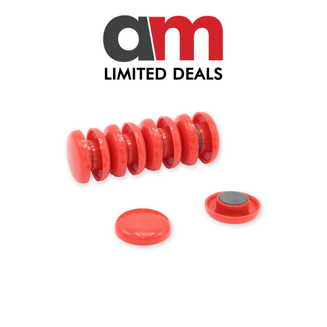 Matte Red Magnets Marker Magnet Red, Domed 30mm x 10.5mm – Anchor Magnets