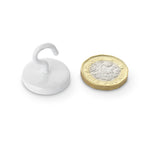 supaneo® Neodymium Pot 23.5mm diameter 4mm, white finish with hook