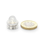 supaneo® Neodymium Pot 16mm diameter 8.5mm, clear plastic with eye