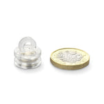 supaneo® Neodymium Pot 16mm diameter 8.5mm, clear plastic with hook