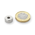 supaneo® Neodymium Ring N35 12mm O/D x 4mm I/D x 5mm (A) Countersunk at North Pole