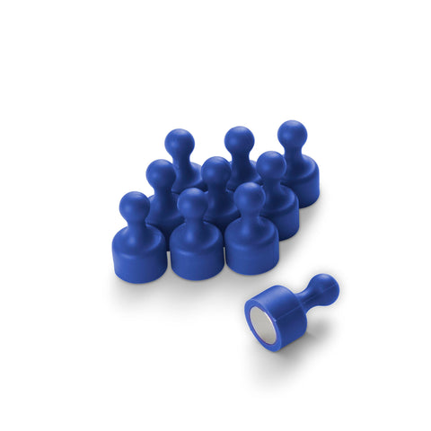 supaneo® Neodymium TenPin Magnets N38, 12mm diameter 20mm tall, Blue Pack of 10