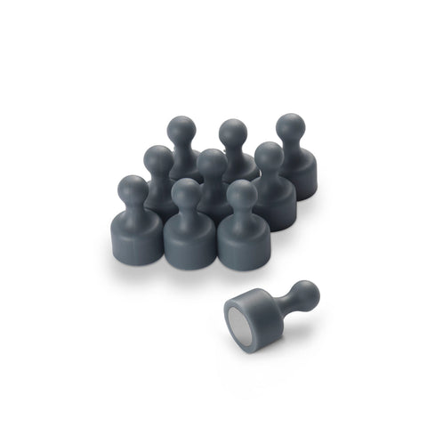 supaneo® Neodymium TenPin Magnets N38, 12mm diameter 20mm tall, Grey Pack of 10