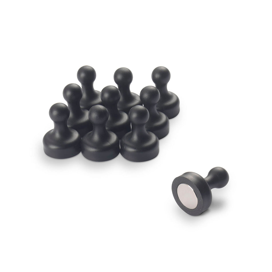 supaneo® Neodymium TenPin Magnets N38, 12mm diameter 20mm tall, Black Pack of 10