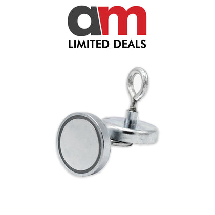 Neodymium Pot Magnet with Eye, 60mm diameter x 69mm