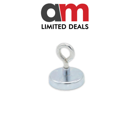 Neodymium Pot Magnet with Eye, 60mm diameter x 69mm