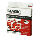 Medium Marker Magnets Red 25mm x 8mm Pack of 20