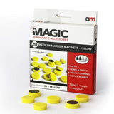 Medium Marker Magnets Yellow 25mm x 8mm Pack of 20